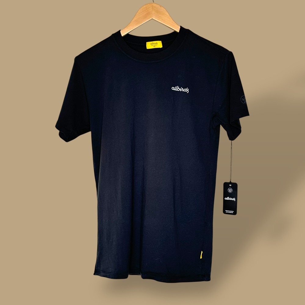 Allbirds Mens Allgood Cotton Logo Tee T-Shirt‎ Natural Black XS Short Sleeve